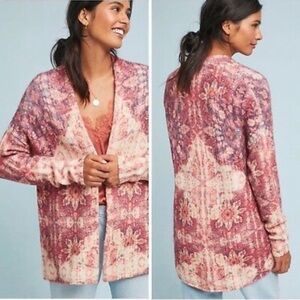 Anthropologie Pink and Cream Cardigan